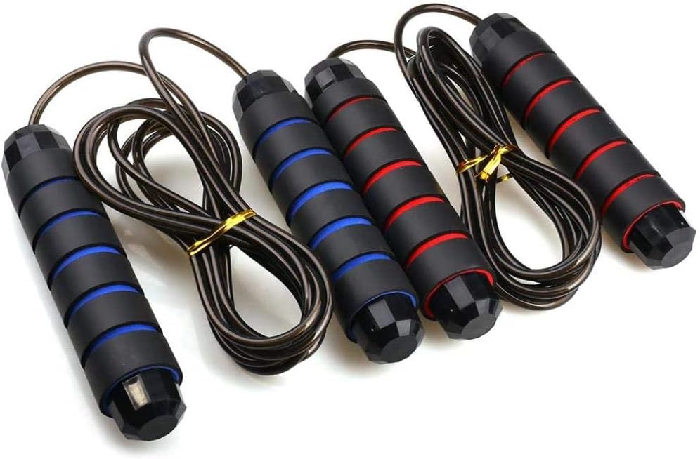 LEOU Adjustable Skipping Rope, Tangle-Free Jumping Rope Workout Speed Rope with Ball Bearings Rapid Speed and Memory Foam Handles-Ideal for Women Men Kids for Fitness Exercise- 2 PCS