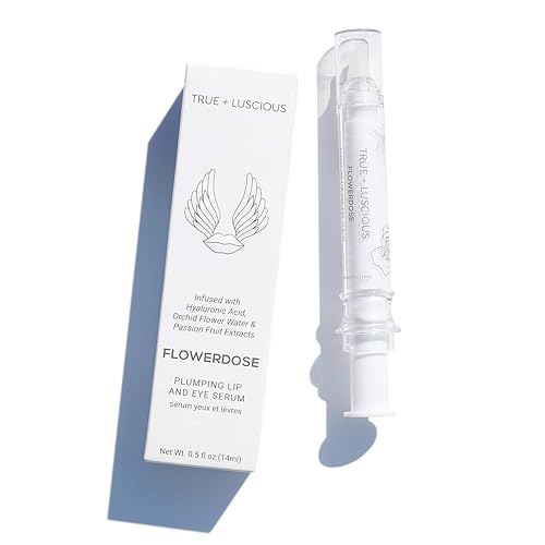 True + Luscious Flowerdose - Suero para labios y ojos, tratamiento enriquecedor e hidratante con ácido hialurónico y células madre de orquídeas,
