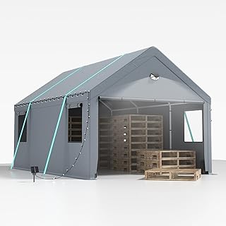 Carport Zeltgarage 3x5 m – extra großes Garagenzelt Winterfest mit Roll-up-Fenster für Auto, SUV, Boote & LKW – Seitenwände und Dach abnehmbar – Unterstand Lagerzelt oder Weidezelt