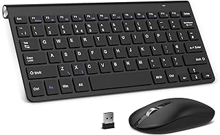 PINKCAT Keyboard and Mouse, Slim Ergonomic Keyboard Portable Silent Mouse Wireless keyboard (Small, Black)