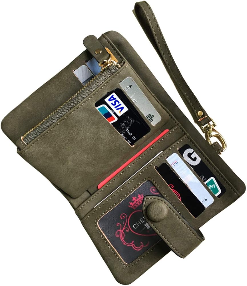 Amazon.com: AOXONEL Women's Small Bifold Leather wallet Rfid