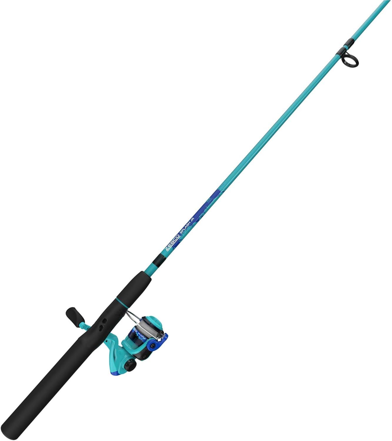 Zebco Splash Junior Spinning Reel and Fishing Rod Combo, 4-Foot 2-Piece Fishing Pole, Size 10 Reel, Changeable Right- or Left-Hand Retrieve, Pre-Spooled with 6-Pound Zebco Line, Blue
