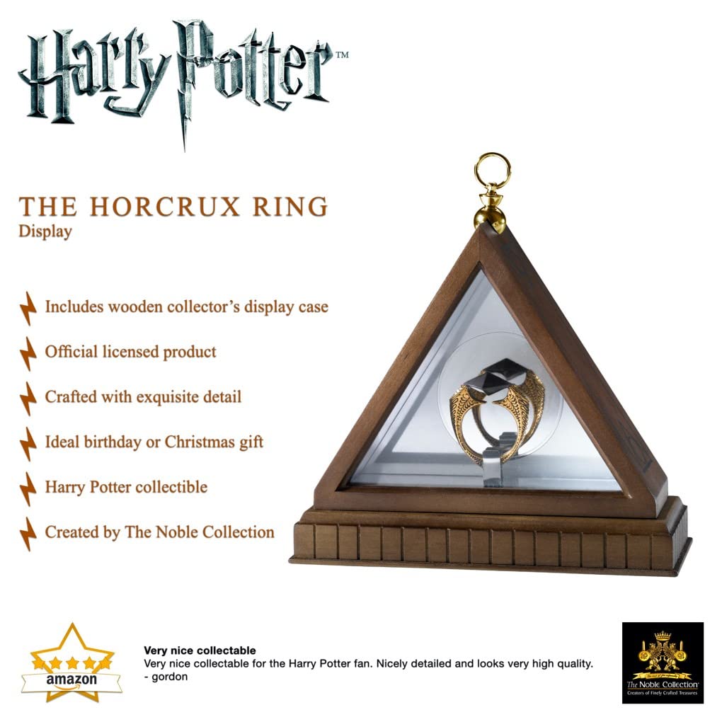 Pierścień Horkruksowy - metalowy pierścionek z Harrym Potterem z kolekcjonerską gablotą - oficjalnie licencjonowana