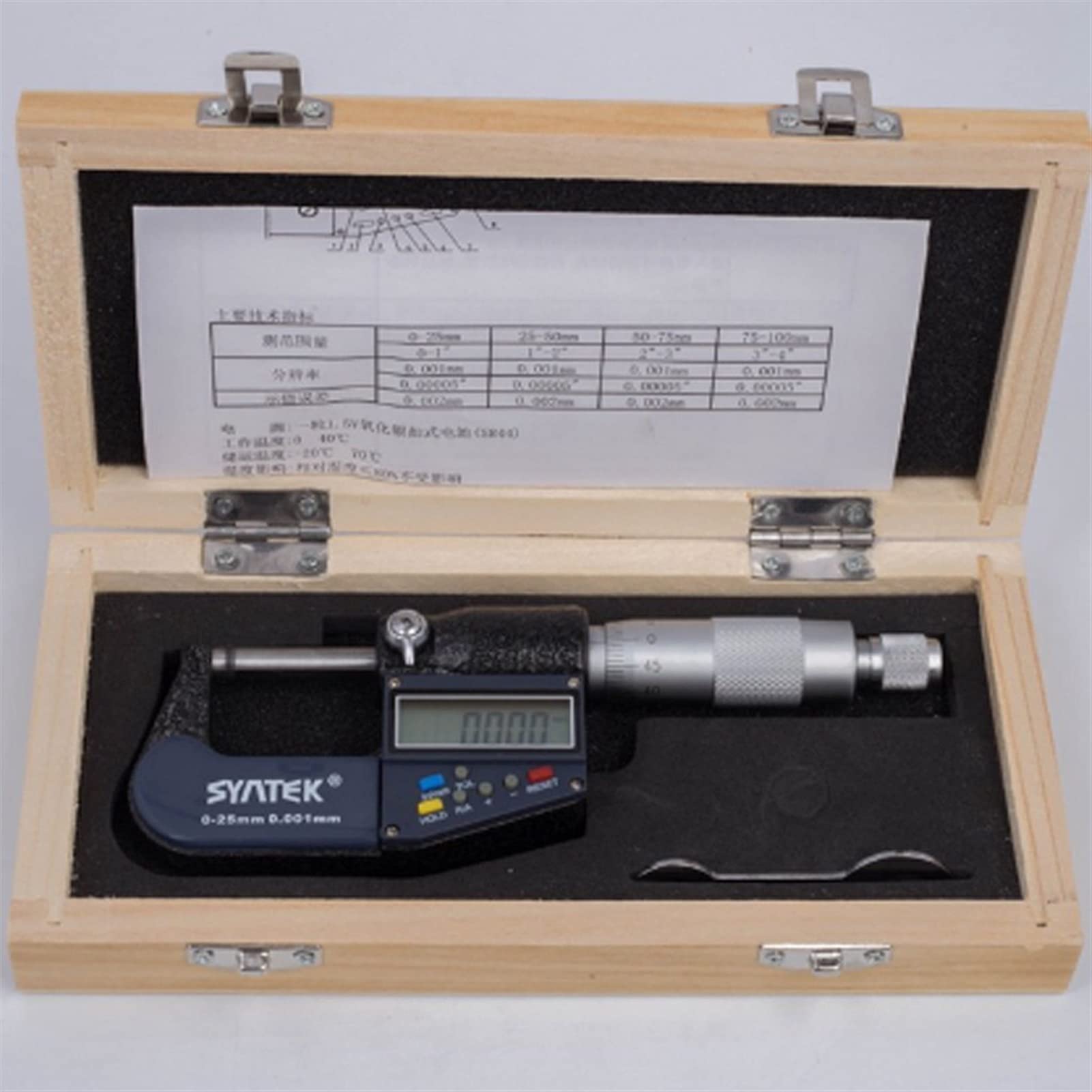 Mikrometr Zewnętrzny Elektroniczny 0,001 Mm, Suwmiarka Mikrometryczna Cyfrowa 0-25 Mm Z Etui