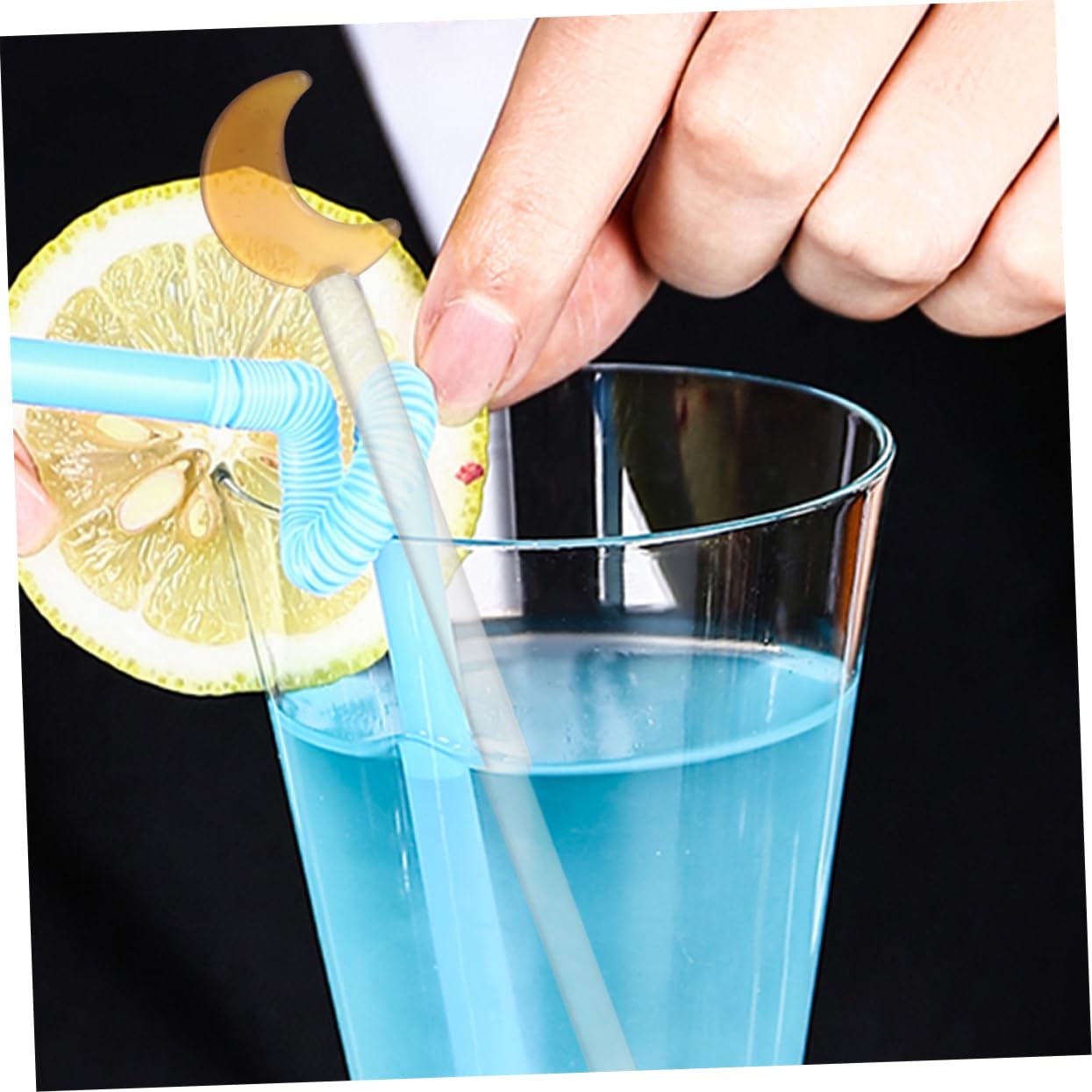 PRETYZOOM 6Pcs Transparent Glass Mixing Sticks for Drinks Creative Swizzle Sticks for Cocktails and Milk Easy to Clean for Home Bar and Restaurant Use