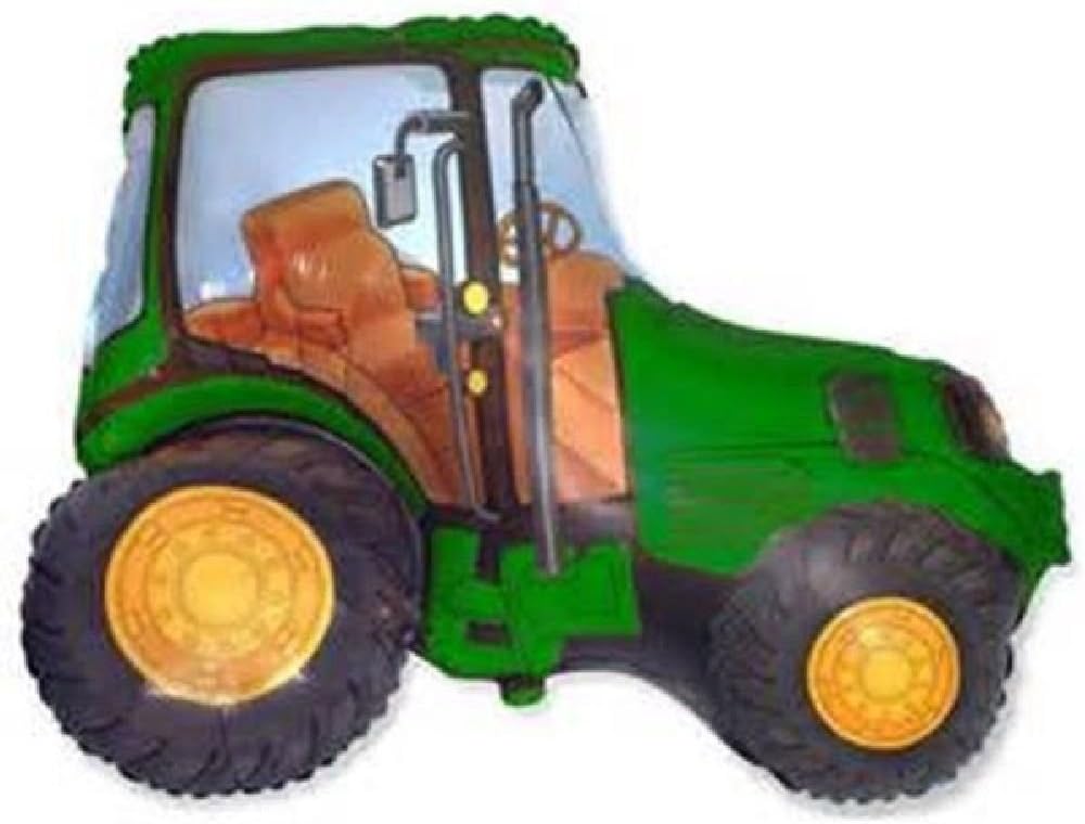 1 Farm Tractor Green Foil Balloon 31"