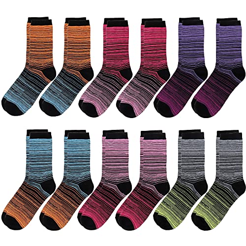 Image of Falari 12 Pairs Women's Cotton Crew Socks Assorted Colors