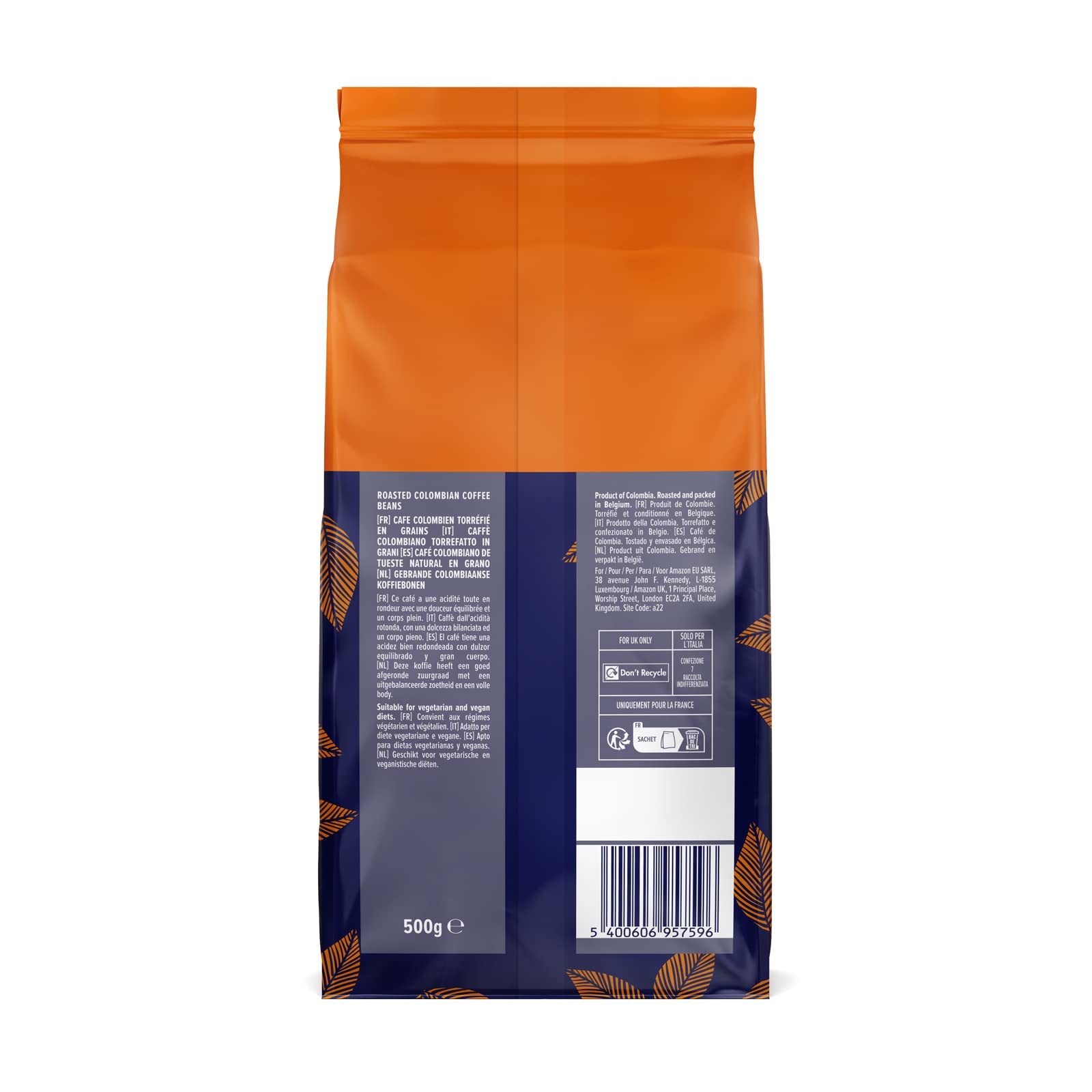 by Amazon Chicco di caffè colombiani, tostatura media, 1Kg (2 confezioni x 500g) - Certificato Rainforest Alliance (Confezione da 2)