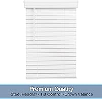 Vista 4 de Lotus & Windoware Sin Cables, Persiana de Madera Sintética de 2 Pulgadas, 18" de Ancho x 48" de Largo, Persianas para Ventanas, Persianas