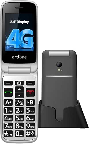 artfone G3 Flip Phone Unlocked for Seniors, 4G Volte Basic