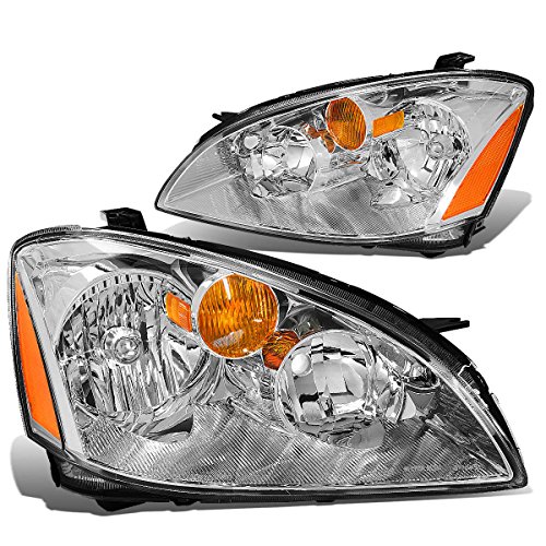 Dna Motoring Hl-Oh-Na02-Ch-Am Chrome Housing Amber Corner Headlights Replacement For 02-04 Altima #TOP6