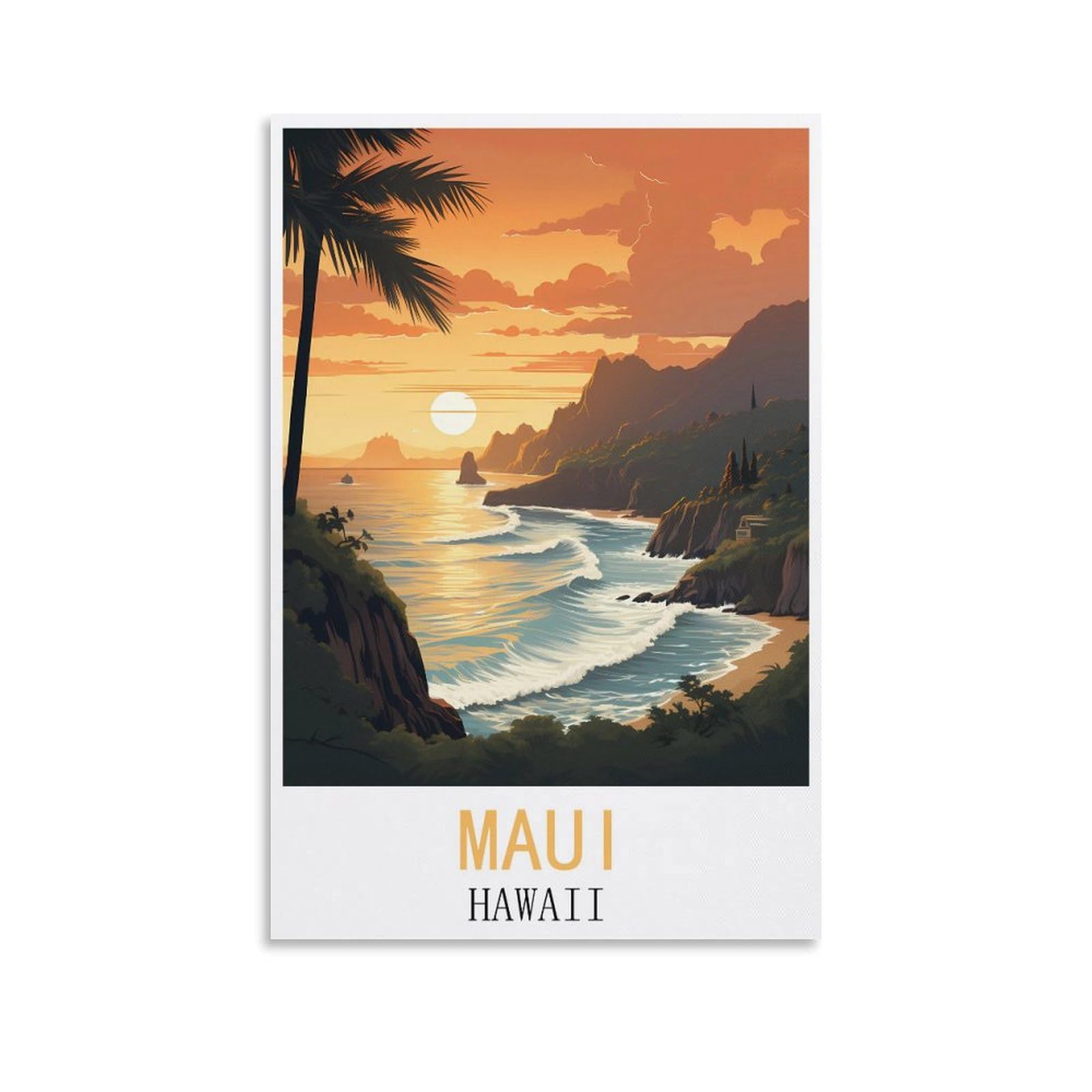 Retro Vintage Metal Tin Sign Maui Hawaii Vintage Retro Man Cave Bar Pub Shed Novelty Gift Tin Wall Décor Metal Sign 20x30cm