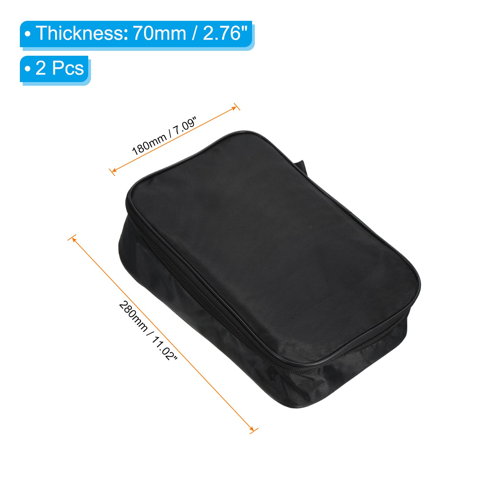 PATIKIL 11" x 7" Ping Pong Racchetta Custodia, 2pz Ping Pong Racchetta Custodia Morbida Copertura Contenitore Borsa per Sport Accessori, Nero