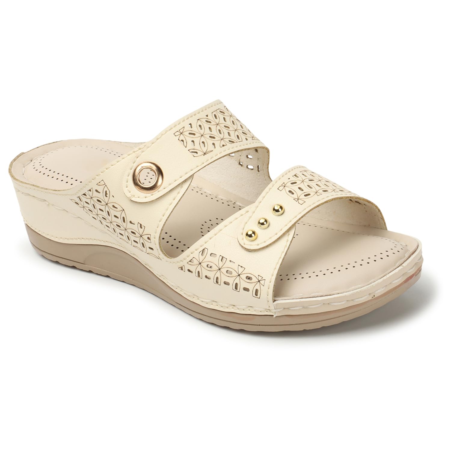 SHENELLFASHION Extra Soft Comfort Doctor Orthopedic Fancy Wedge Sandals & Flip Flop Slippers Footwear With Arch Support, Cream - 4UK (B0CCJBFGN7) Amazon Price History, Amazon Price Tracker