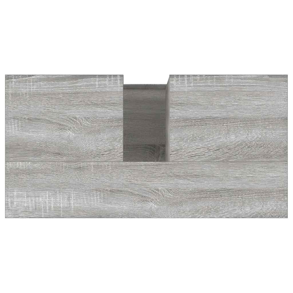 Mueble de baño Sonoma gris, 65 x 33 x 60 cm, material de madera con 2 cajones y 1 estante, armario de almacenamiento para baño