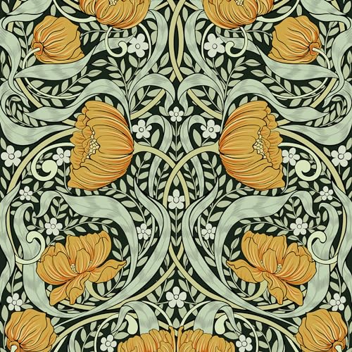 Abyssaly Vintage Floral William Morris Wallpaper, Vintage Peel and Stick