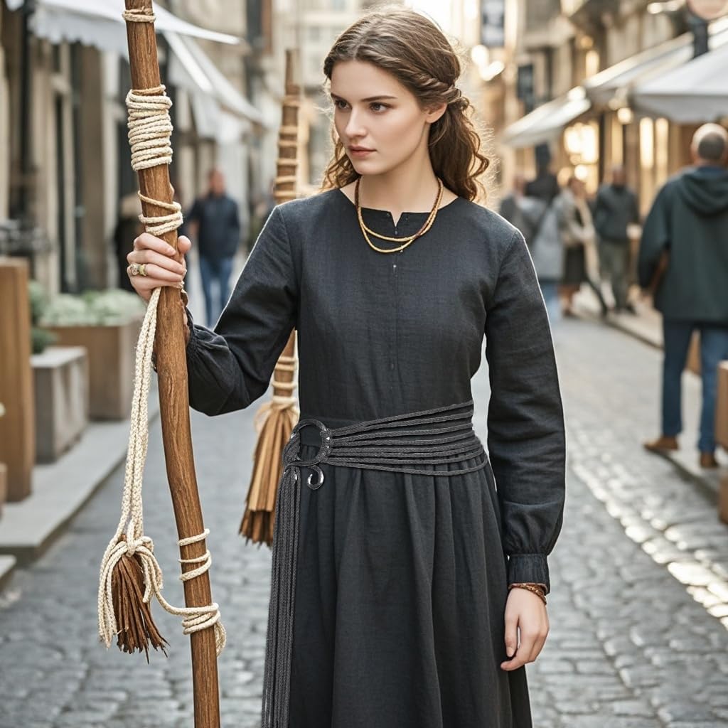 L'VOW Women Viking Troll Cross Rope Belt, Norse Witch & Medieval Shaman Waist Belt, Pagan Renaissance Accessory - Image 3