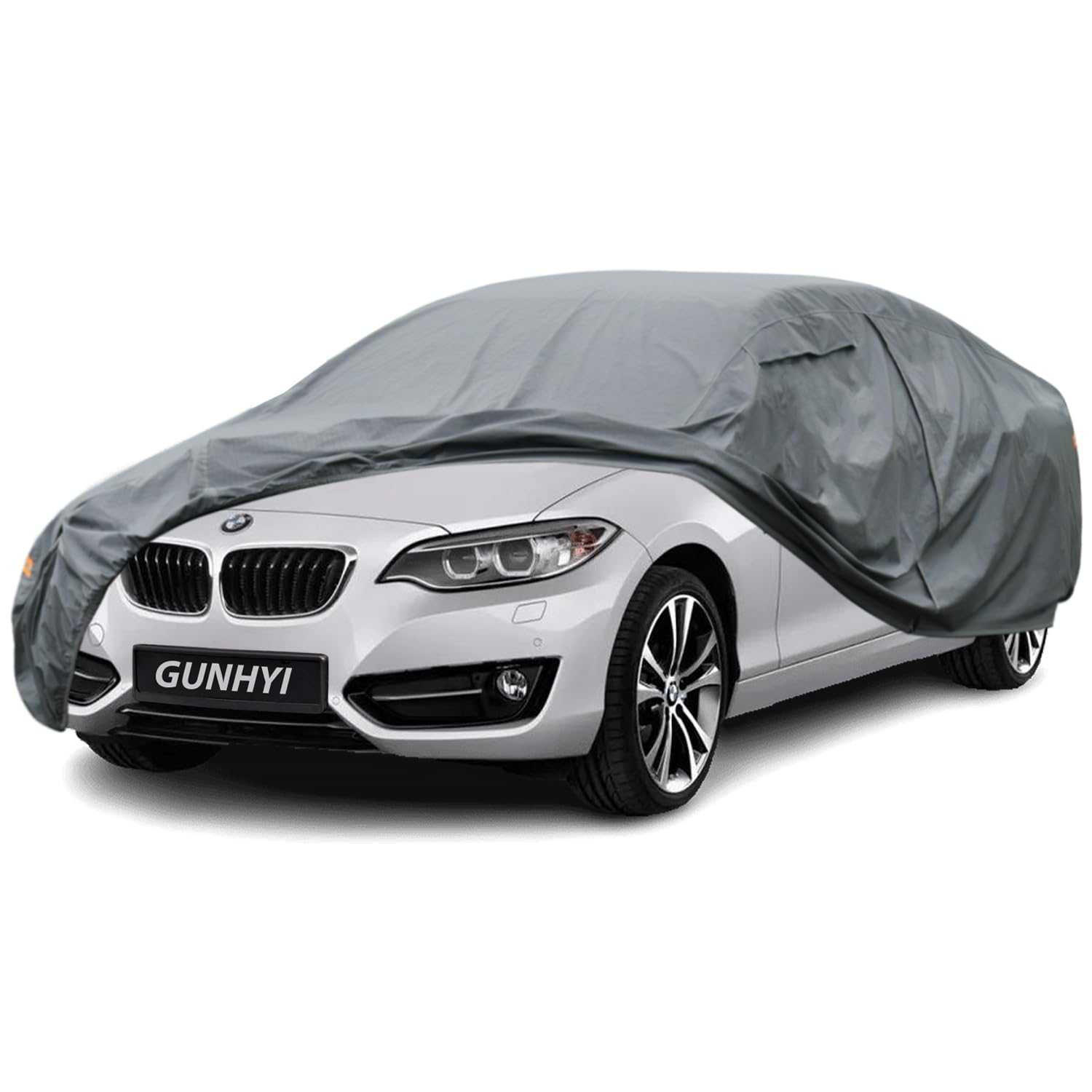 GUNHYI Premium Car Cover Custom Fit BMW 2-Series Coupe/Cabriolet, 16 Layers Heavy Duty Car Cover Waterproof All Weather with Zipper Door for Sun Rain Snow Dust Uv Protection