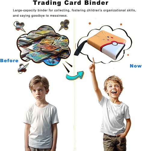 Miniatura 3 de Card Binder,900 Pockets Trading Card Binder 9 Pocket Card Holder Album, Card Collection Binder with 50 Removable Sleeves and Zipper for Boys Girls