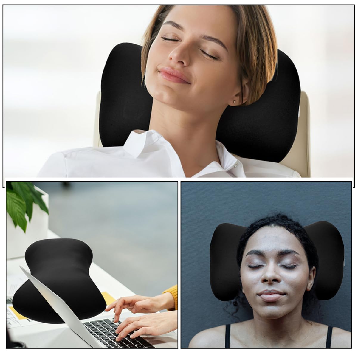 Happyyami 4piezas Almohadas De Viaje Almohadas Cervicales Ergonómicas Accesorio De Descanso para Oficina y Automóvil Soporte Ligero y Portátil Alivio De Fatiga Cervical