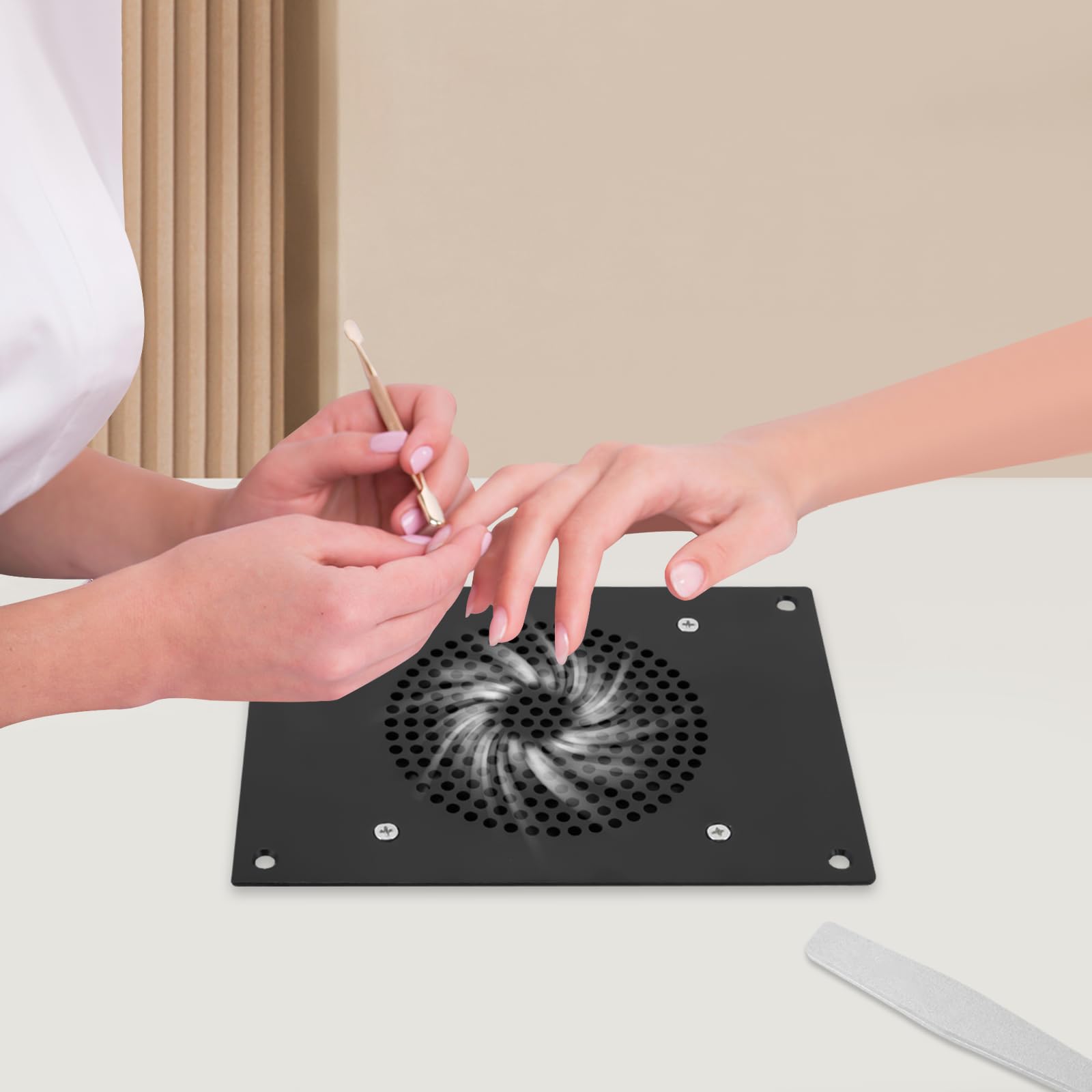 Odkurzacz do paznokci na biurko, 6 W, wbudowany odkurzacz stołowy JL-403, 3650 RPM, z 2 workami, do salonu paznokci, manicure, pedicure, odsysania kurzu, studia paznokci, czarny