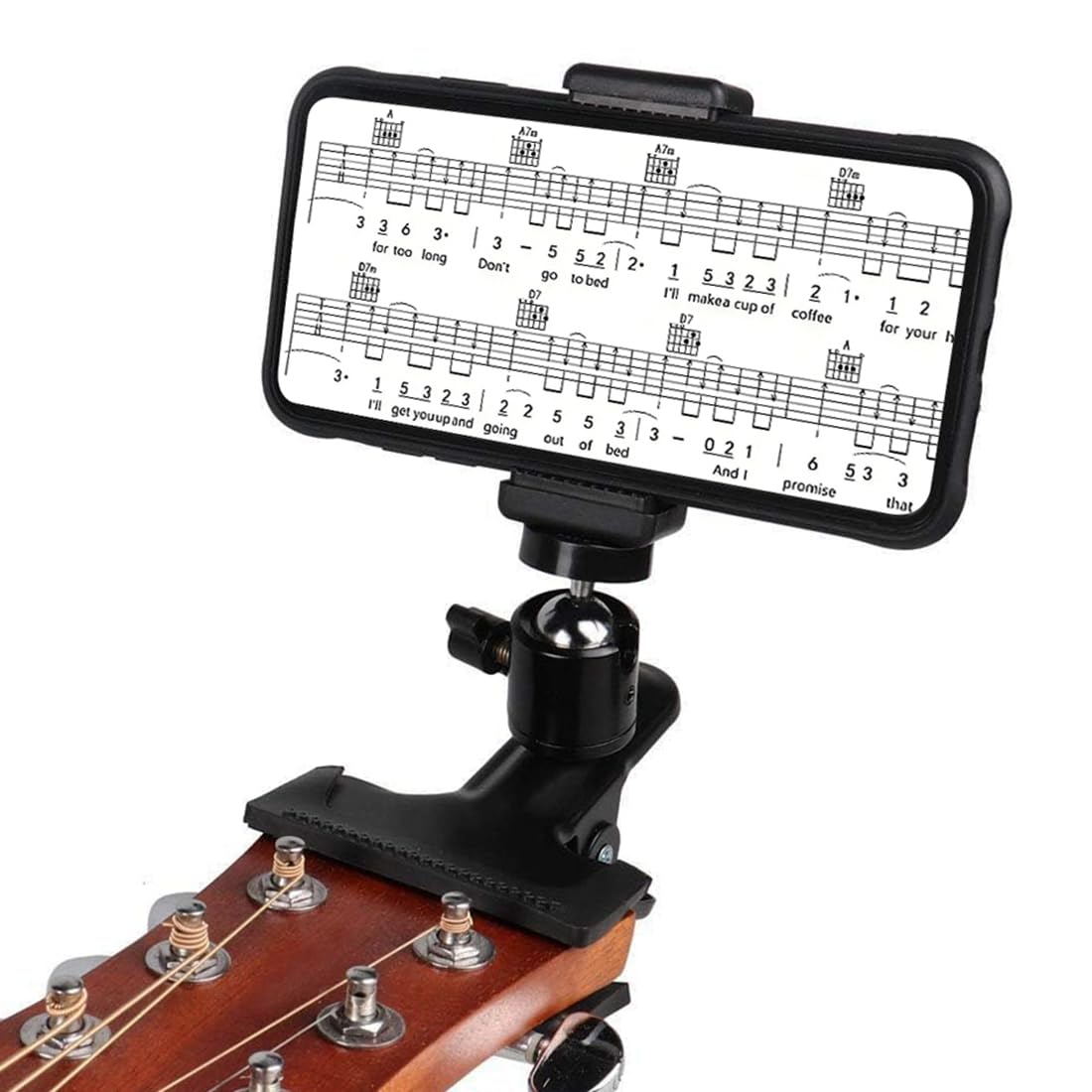 Głowica gitarowa uchwyt na telefon komórkowy głowa instrumentu gitara uchwyt na telefon komórkowy gitara elektryczna zacisk ukulele uchwyt na telefon komórkowy