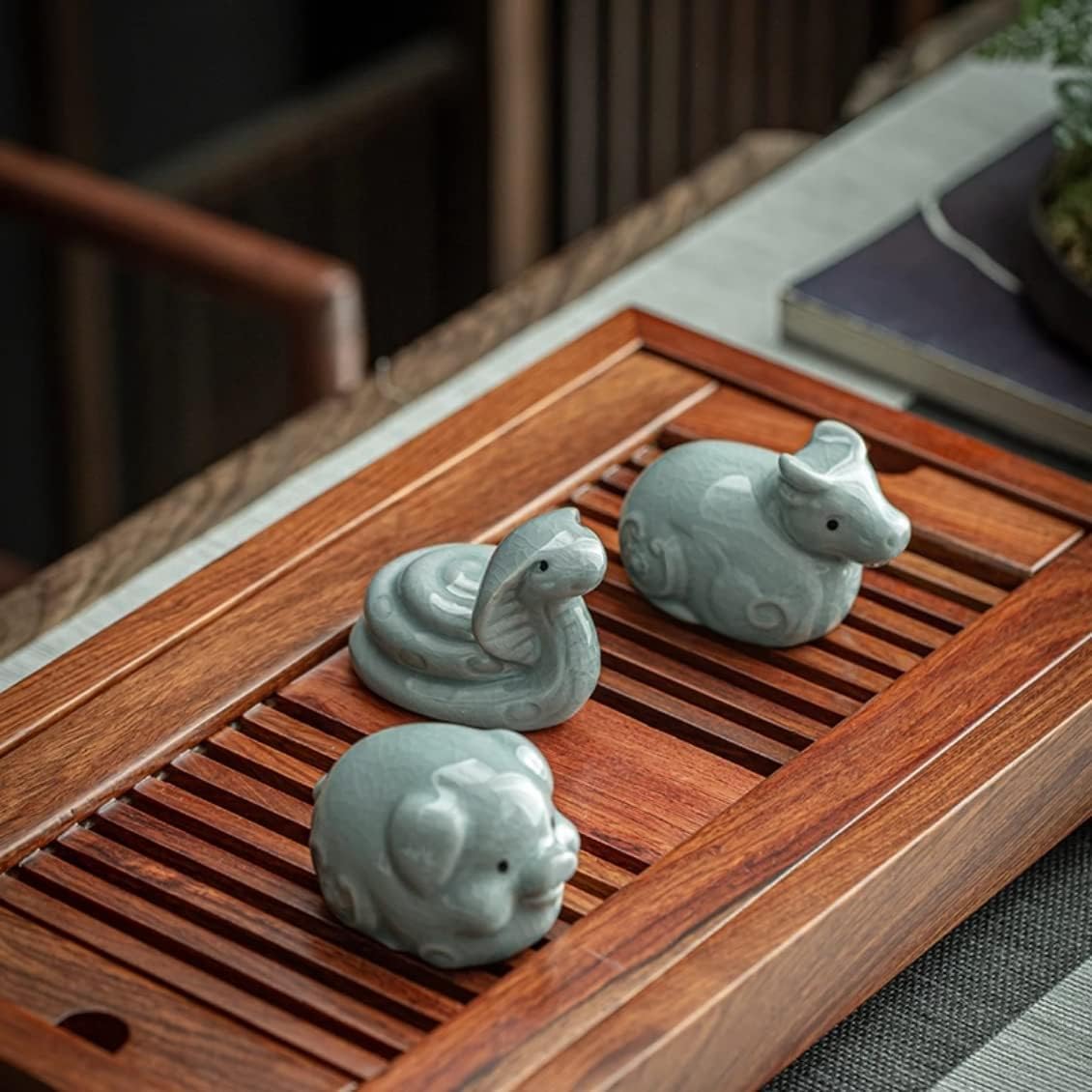 Figura Decorativa de cerámica China Retro con Forma de Caballo para el té: Adorno de Escritorio.