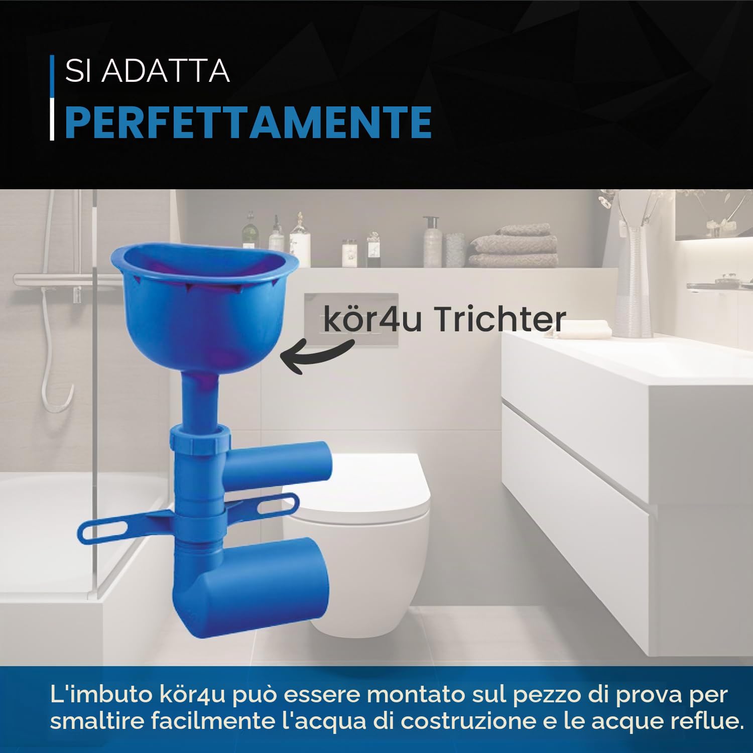 kör4u Prova di tenuta per elementi prefabbricati, per il drenaggio e lo smaltimento di acque di costruzione e acque luride
