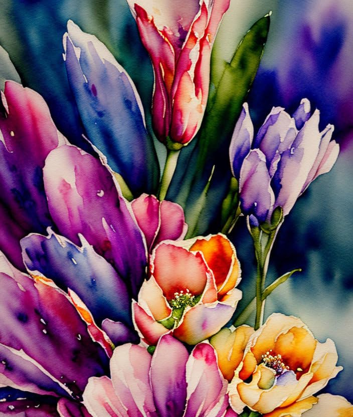Bouquet de fleurs en affiches sur toile pour salon moderne art mural 58x90cm