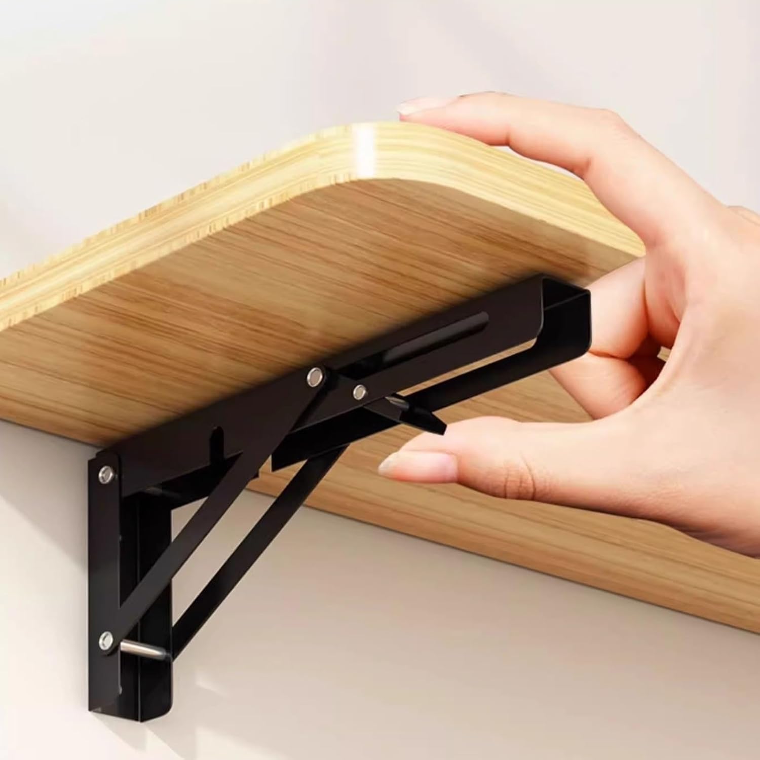 Folding Wall Table - Space-Saving Dining Table for Kitchen & Balcony, 120x24 cm (47x9 inches) - Sturdy Floating Small Table for Outdoor Use