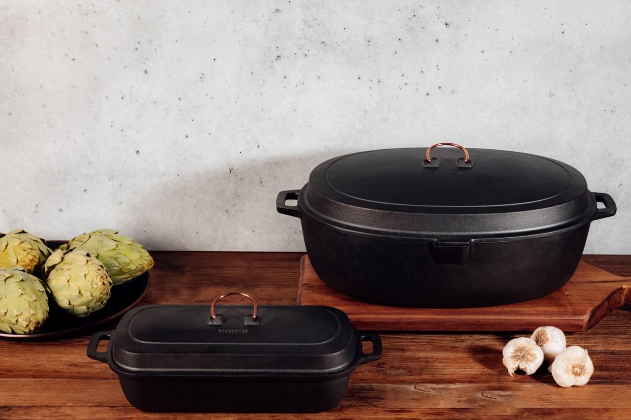 Amazon.com: Barebones Enamel Lined Cast Iron Roaster: Durable