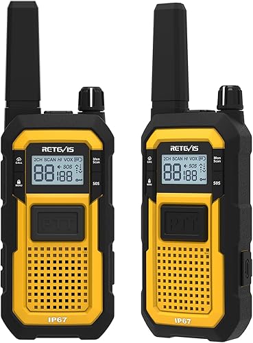 Miniatura 13 de Retevis RB48 Walkie Talkies para adultos, radios resistentes de 2 vías de largo alcance con cargador de seis vías, IP67 impermeable, resistente a