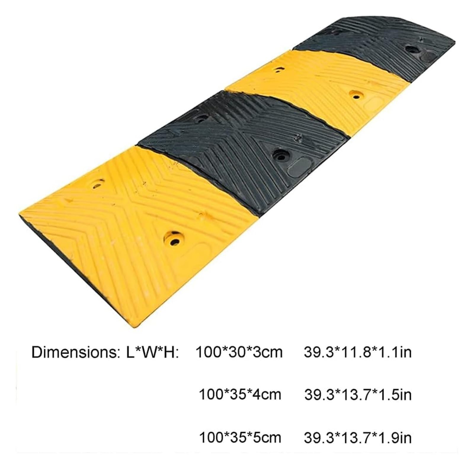 Threshold Ramp Ramp Heavy Duty Rubber Threshold Ramp Portable Scooter Ramp for Car Rubber Speed Bump Sidewalk Handicap Ramps Anti-Slip (One Color 100 * 35