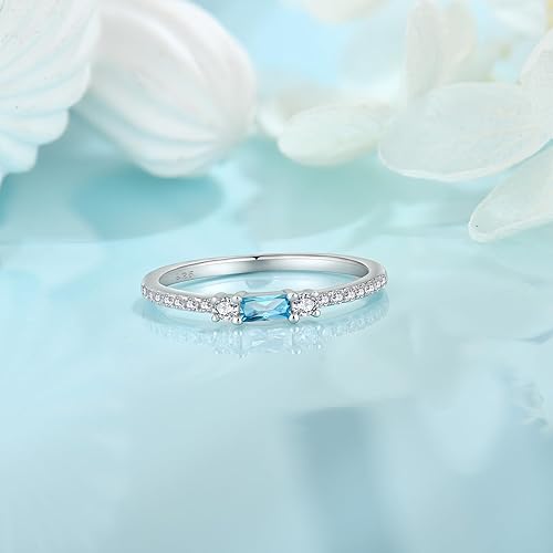 Miniatura 2 de Veshon Anillos de compromiso de plata de ley 925 para mujer, corte radiante, media eternidad, circonita cúbica, anillo de boda, anillos de promesa