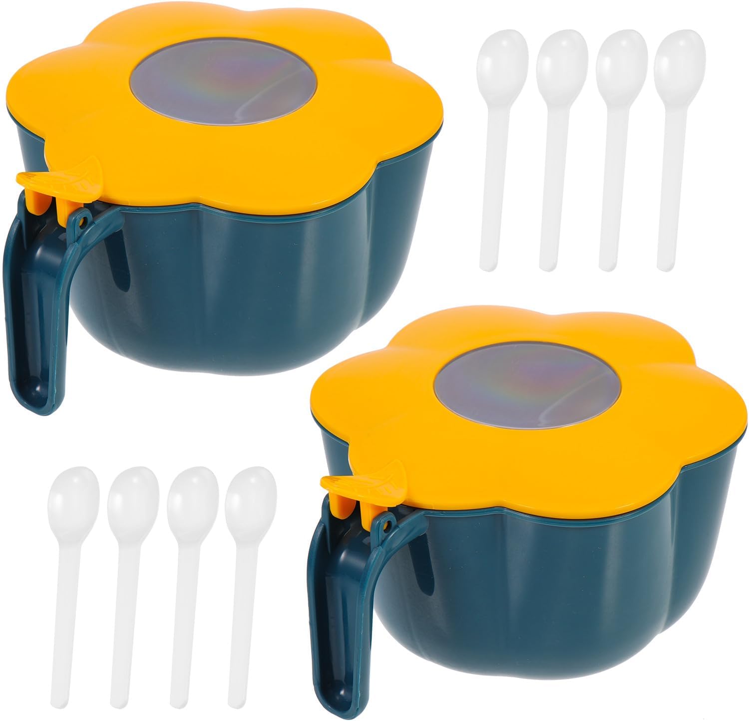 ibasenice Divided Seasoning Container 2 Sets PP Kitchen Food Storage