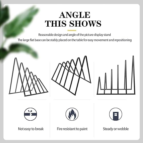 Miniatura 7 de STOBOK Organizador negro para libros, decoración y correos, álbum de periódico, archivo, revistas, archivos, organizador de carpetas de hierro,