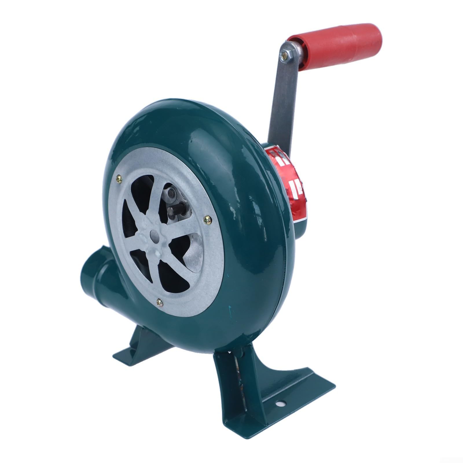 Soffietto manuale a manovella, ventilatore ad aria in ferro, per barbecue, accendifuoco, carbone di avviamento, pompa ad aria per falò, pompa ad aria per cucinare all'aperto, camino portatile (150 W)