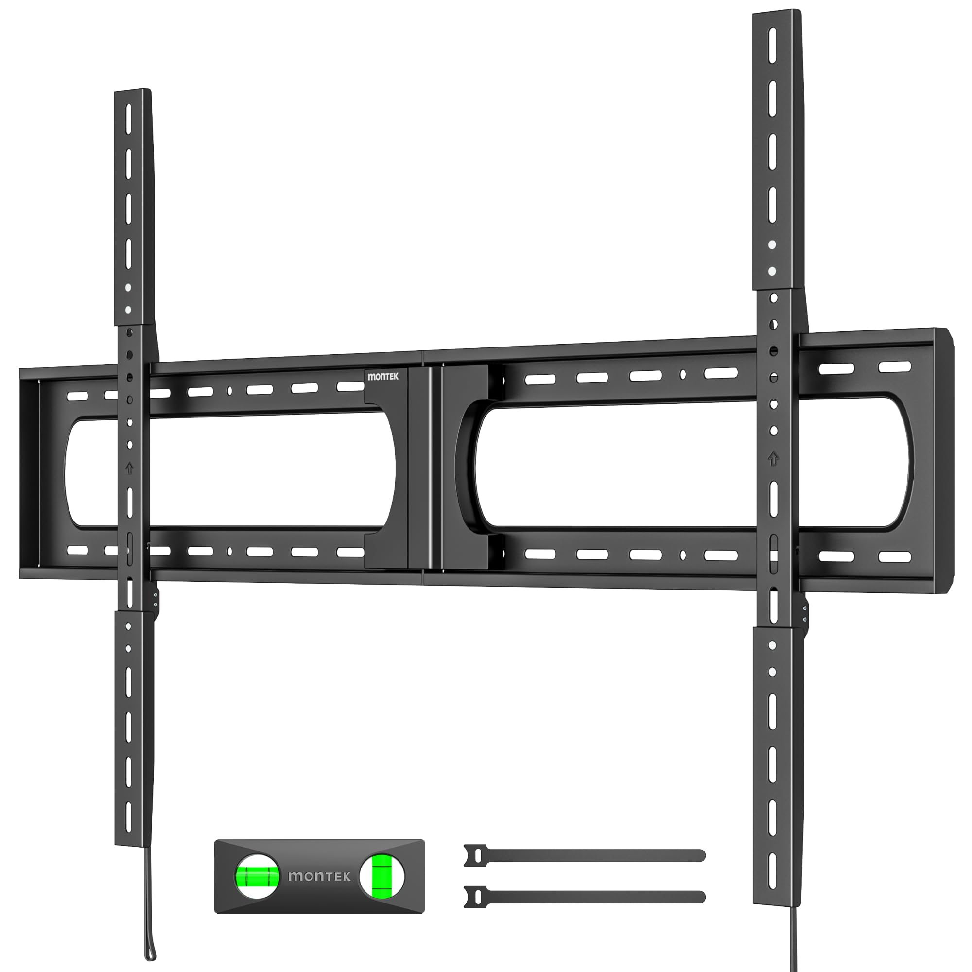 monTEK Heavy Duty Feste TV Wandhalterung 37-140 Zoll | Bis 136 kg Tragkraft, 32 mm ultraschlankes Profil, Passend für 406/450/600 mm Holzständer, Max. VESA 1200×800 mm
