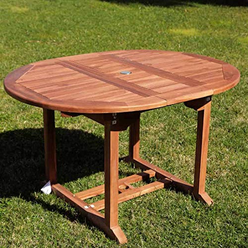 San Marco Tavolo rotondo allungabile in teak fino a 130 cm