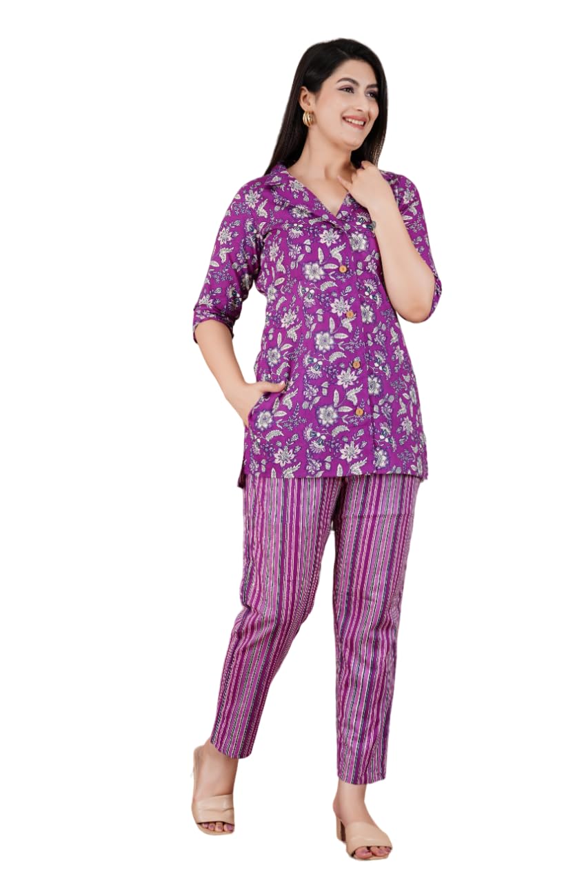 Womens Night Suit Set – Lounge Wear Top and Pyjama Set | Nightwear | Loungewear | Night Dress | T-Shirt-Pyjama Set