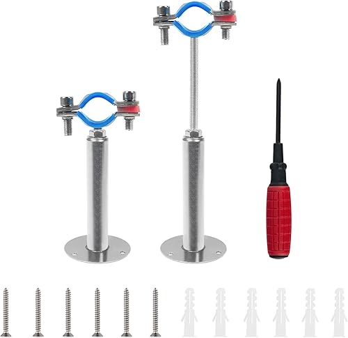 Miniatura 24 de Kodilin 4 piezas de soportes de tubo para montaje en pared y techo, de acero inoxidable 304, adecuados para tubos con diámetro exterior de 1/2"