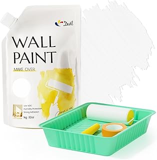 DWIL White Paint for Wall, Water-Based Ceiling Paint with Roller Kit - I...