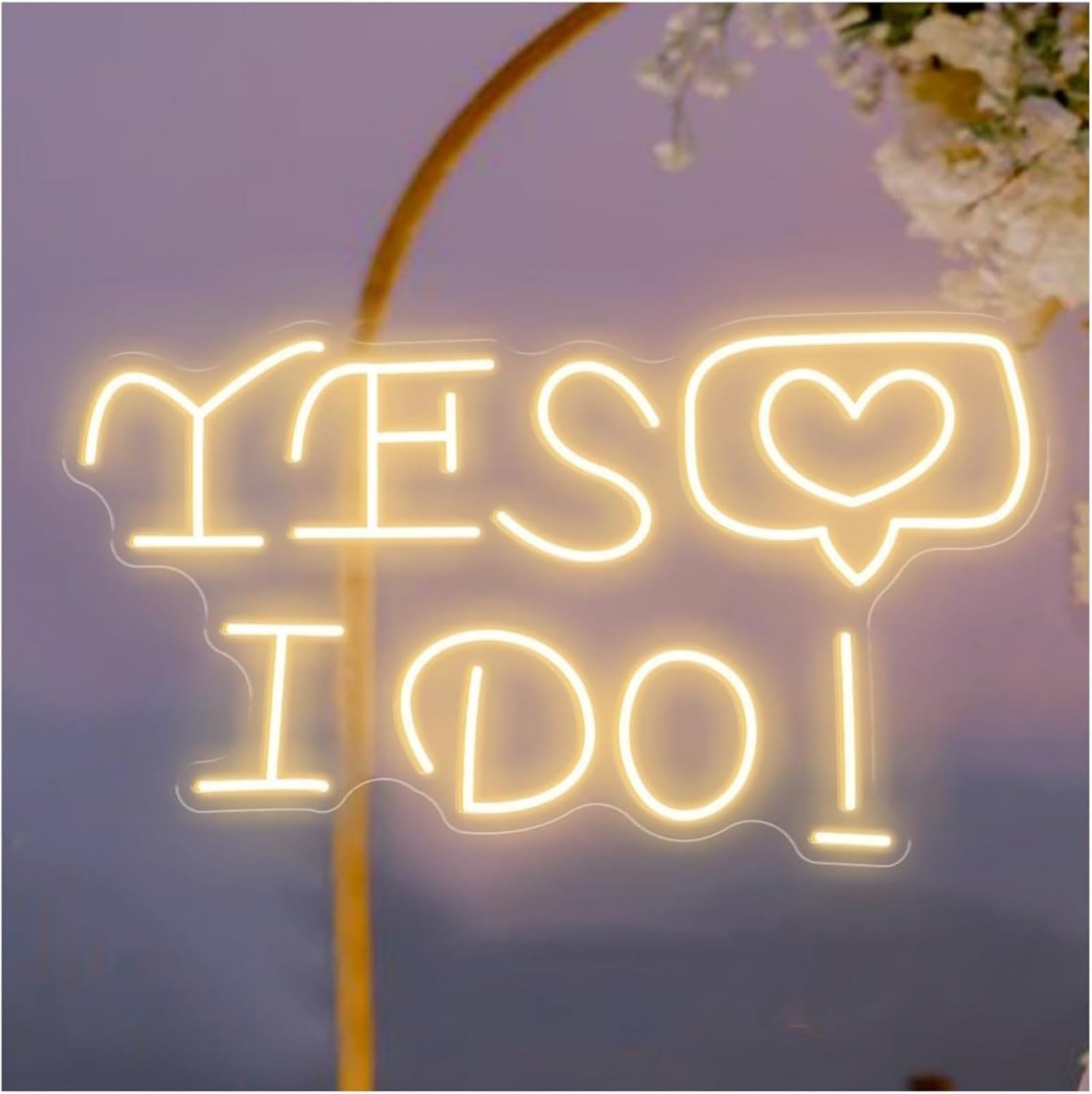 Zynther Neon lamp Yes I Do for neon Sign for Wedding Wall Decoration Letter with Heart and Light 45cmx30cm