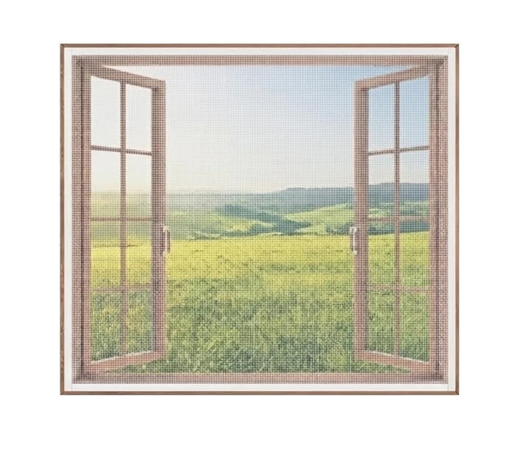 WhitecreenAllSizesHookLoopNoDrillInstallRemovWashableBreathableMosquitoInsect(Width 80cm,Height 120cm)