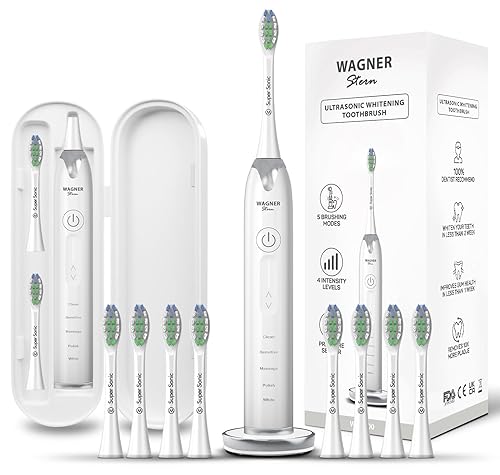 Wagner & Stern Cepillo de dientes blanqueador ultrasónico con sensor de presión. 5 modos de cepillado y 4 niveles de intensidad con control disponible en Yaxa Colombia