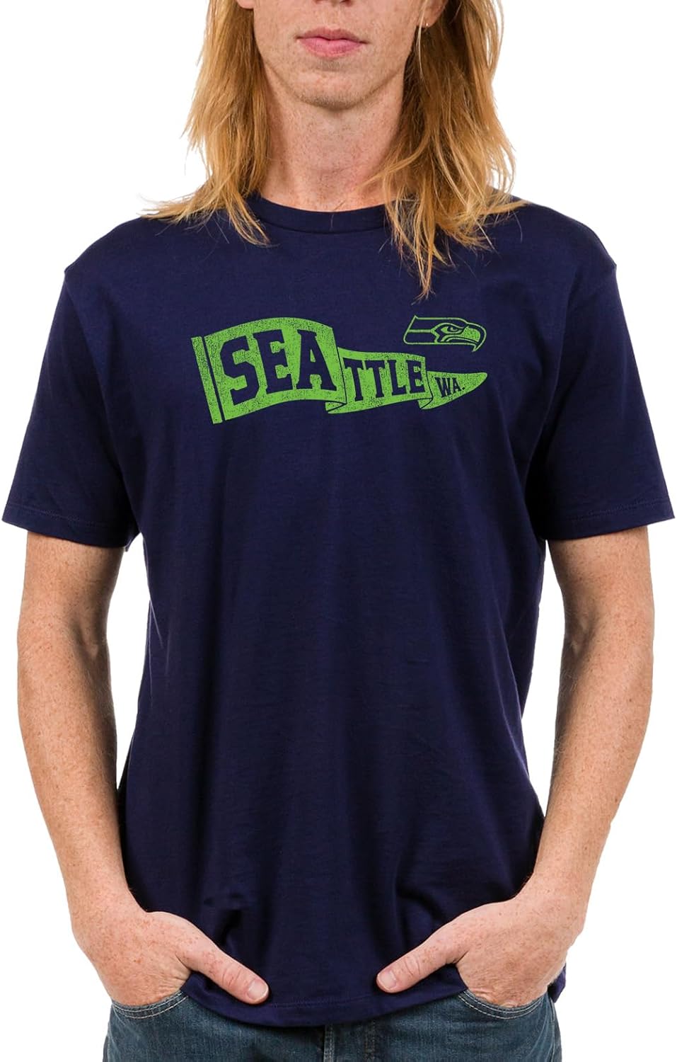 Junk Food NFL - Pennant - Officially Licensed Adult Short Sleeve Fan Tee for Men and Women