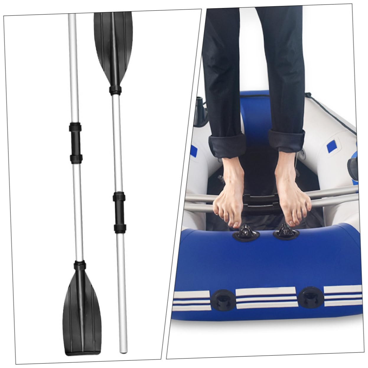 KOMBIUDA 2 Pairs Aluminum Alloy Paddle for Boat Accessories Detachable Kayak Paddle Oar