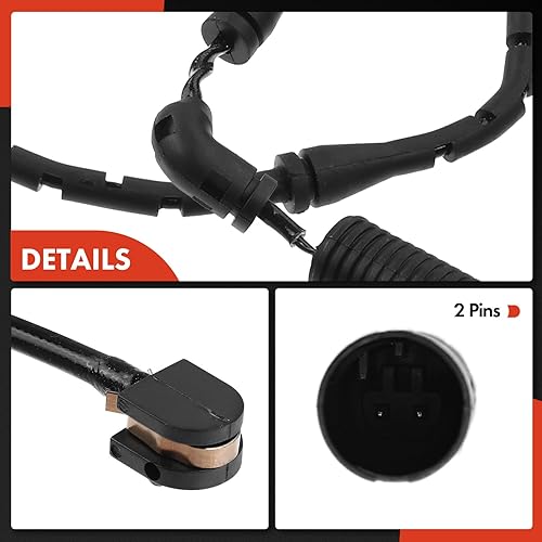 Miniatura 8 de A-Premium Sensores de desgaste de pastillas de freno de disco delanteras y traseras compatibles con BMW E83 Series X3 2004-2010, L6 2.5L 3.0L, juego