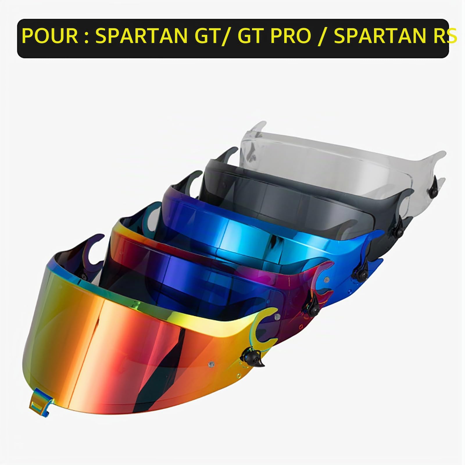 Visière de Casque pour Shark Spartan GT/GT Pro/Spartan RS, Protection UV Teintée Verres de Casque de Moto, Lentille de Lunettes de Casque Pare-Brise de Visière de Casque,C Red Gold