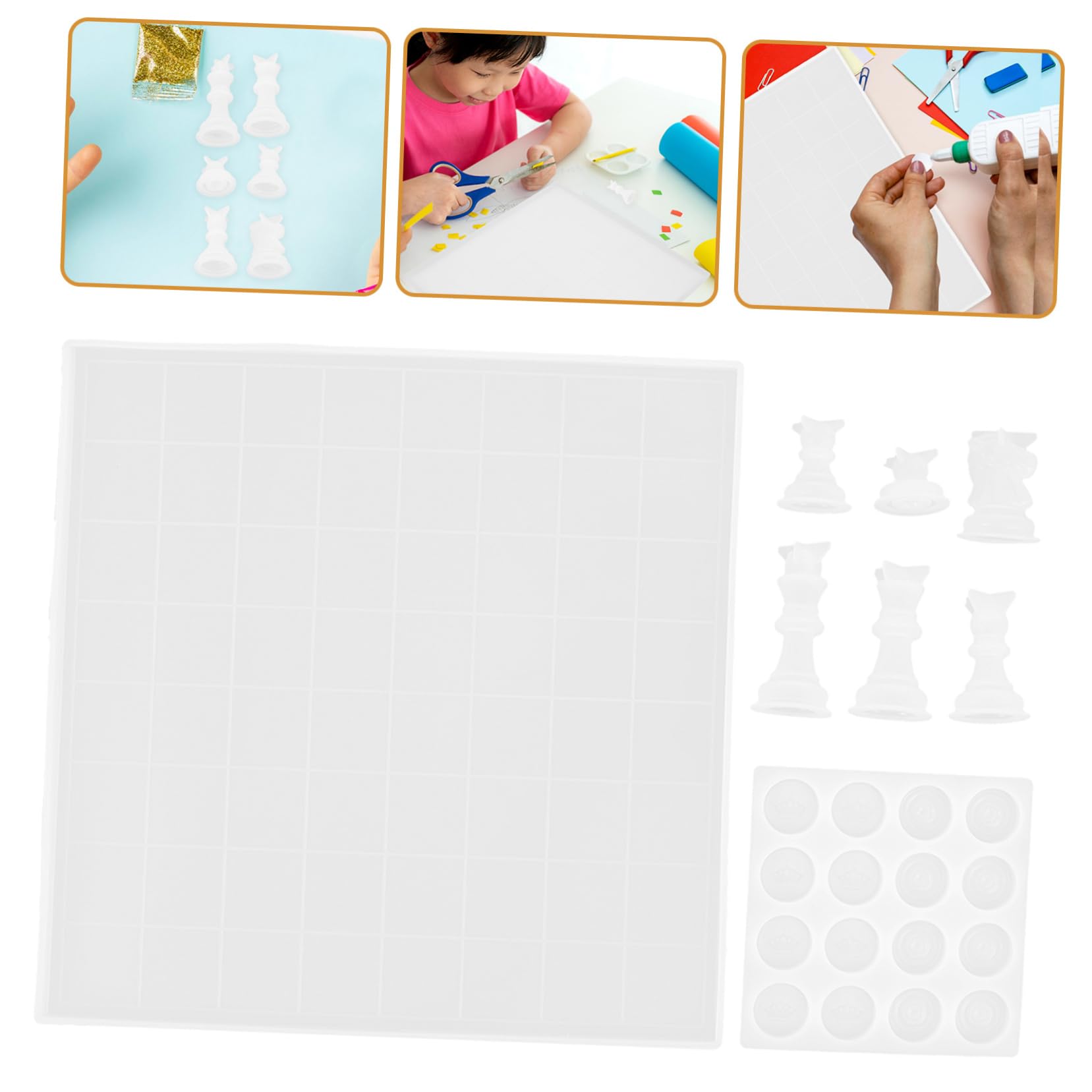 1set Stampi Per Scacchi Silicone Mold Per Creazione Di Pedine Da Scacchi Flessibile e Riutilizzabile Per Appassionati e Fai Te